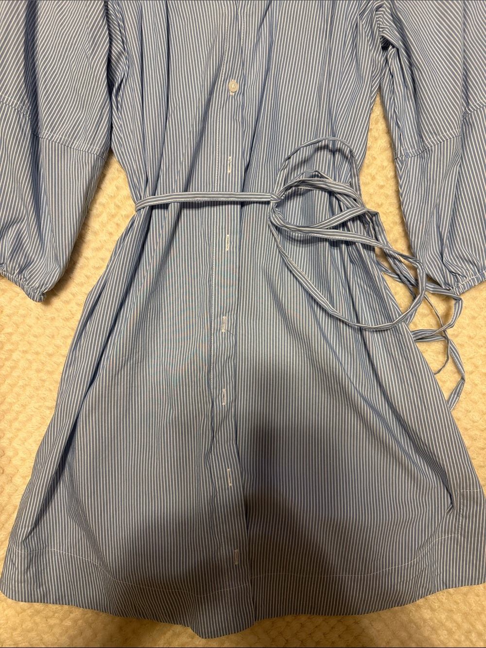 Blue & white pinstripes dress - Picture 3 of 4